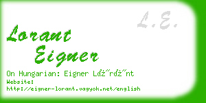 lorant eigner business card